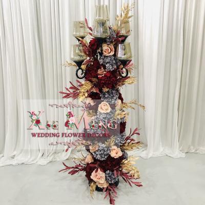 China CEN-FL030 Tall Flooring Weddings Flower Candelabra Wedding Flower Stand Chandelier For Stage Decoration And Aisle Walkway / Flores Boda for sale