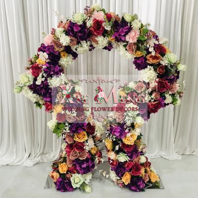 China High Quality Table Decor CEN-FL031 Wedding Decoration Curving Roses Flower Centerpiece For Luxury Wedding Table Flore Centro Mesa Boda for sale