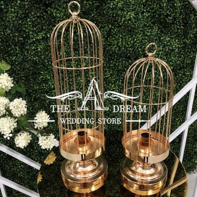 China Weddings CAN-IR098 Gold Cage Wedding Table Centerpiece Home / Centro de Mesa Para Boda y From A Dream Wedding Store for sale