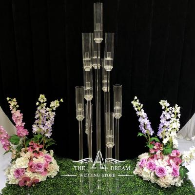 China CAN-AC026 Weddings Wedding Centerpiece For Banquets All 10 Heads Clear Acrylic Rising Candelabra From A Dream Wedding Store for sale