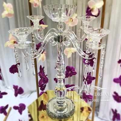 China Wedding Centerpiece 014 Wedding Centerpiece For Wedding Tall Crystal Candelabra Table Centerpiece For Banquets From A Dream Wedding Store for sale