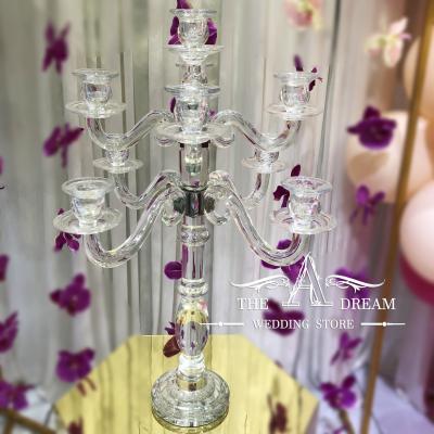 China Wedding Centerpiece 018 Wedding Centerpiece For Wedding Crystal Candelabra Table Centerpiece For Banquets 9 Heads From A Dream Wedding Store for sale