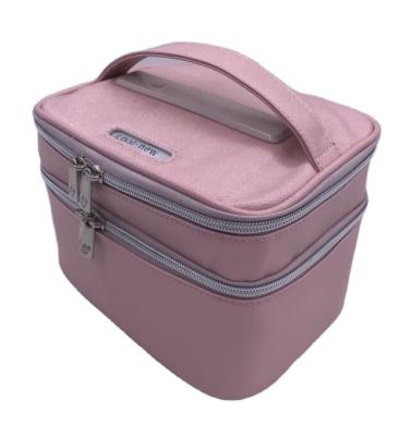 China Makeupbag de maleta de maquiagem handle velvet bag fashion portable travel lady bags cosmetic pink factory made for sale