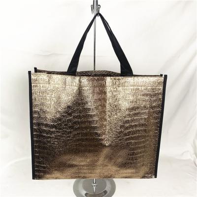 China Fashion Embossing Non Woven Pattern Laser Film Shopping Tote Bag Eco - Friendly for sale