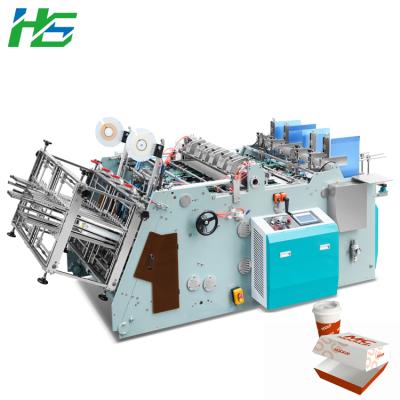 China Producing Lunch Paper Box KFC Macdonalds Fast Food Pizza Paper Box Tray Bag Cup Plate Making Machine Cardboard Box Erecting Machine for sale