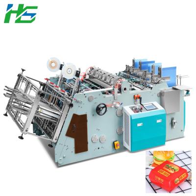 China Production of Fast White Cardboard Deli Food Packaging Box Forming Machine Label Inserting Machine Automatic Counting Roll Paper Te koop