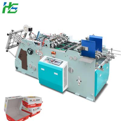 Cina food & Beverage Factory Automatic Three-dimensional Carton Forming Machine Automatic Glue Hamburger Boat Box And French Fries Box Machine in vendita