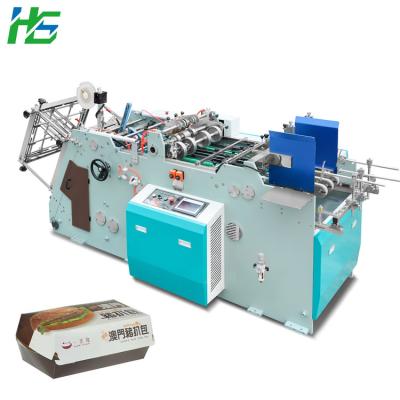 Cina food & Beverage factory hamburger lunch paper box Kfc Macdonalds fast food pizza box forming machine paper carton box erecting machine in vendita