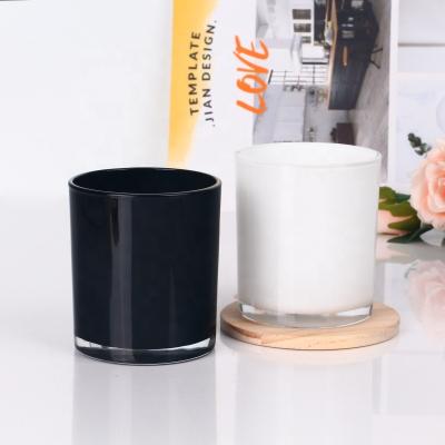 China Home/Hotel/Holiday Wholesale 10oz Milk White Glass Candle Jars For Candle Making for sale