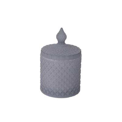 China 300ml Eco-friendly Antique Design Luxury Wedding Decoration Fancy With Lid Glass Blown Candle Jar for sale