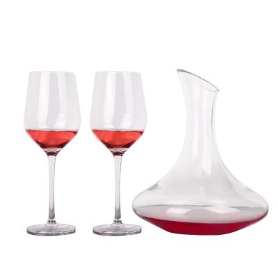 China Hot Selling Wholesale Modern Wine Glass Cup Set Drinking Wine Glass Decanters Gift Set for sale