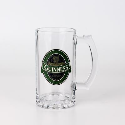 China Food Grade Safe Wholesale Custom Beer Stein Funny Gifts Drinking Beer Mug 500ml Glass Beer Glass for sale