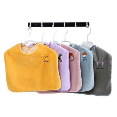 China 2022 New Baby Towel Multifunctional Towel Coral Fleece Embroidery Saliva Face Wash Waterproof Bib for sale