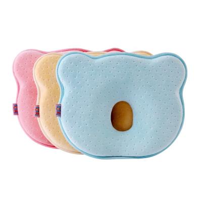 China Anti-static Infant Neck Sleep Newborn Flat Head Shape Pad Memory Foam Baby Pillows for sale