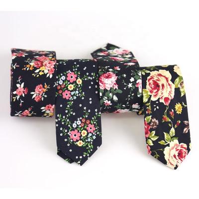 China MEN'S CLOTHING cotton floral print skinny men's tie fashion tie for men scarpe for sale