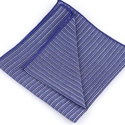 China New Stripe Style Wholesale Price 100% Handkerchief Pocket Hot Selling Canvas Square For Daily Use for sale