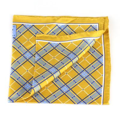 China Hand Rolled Edges Printed Silk Pocket Handkerchief Popular Classic Mens Squares For Suit for sale