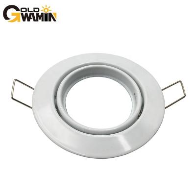 China Modern Double rings front clip beveled surface iron made recessed spotlights housing for gu10/gu5.3/mr16 module led or halogen bulbs for sale