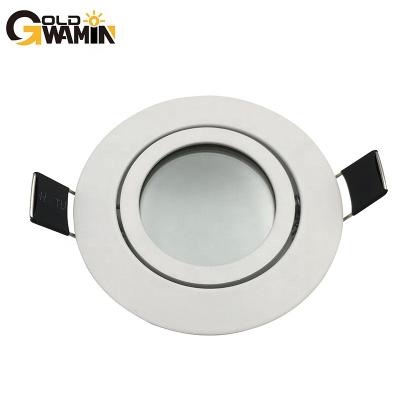 China Modern Aluminium die cast round shape recessed mounted waterproof downlight fixture for gu10/gu5.3/mr16 standard led or halogen bulbs for sale