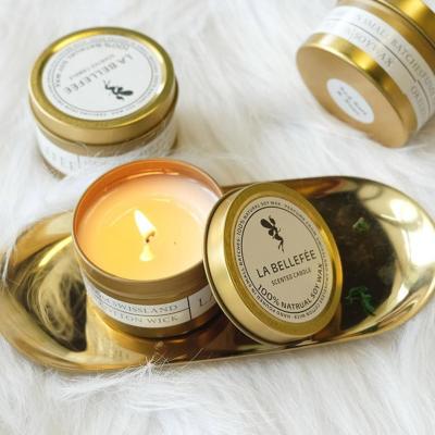 China Gold Scented 70g Soy Wax Perfume Ins Jar Scented Souvenir Home Decor Scented Candles for sale