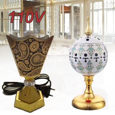 China Chinese Incense Square Bead 110V Mini Arabian Islamic Style Burner Bakhoor Incense Electric Metal Positive Home for sale