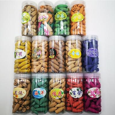 China Chinese Incense About 55Pcs Larger Backflow Incense Cones With Plastic Box for sale