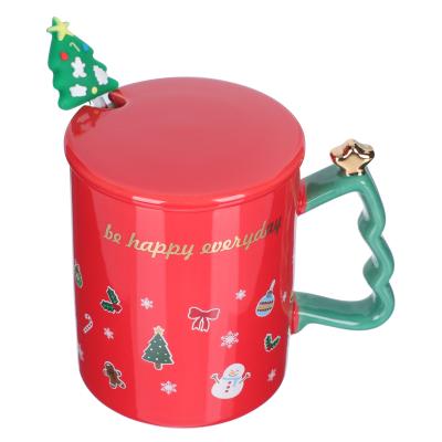 China 1 Set Creative Household Cartoon Christmas Water Cup Disposable Ceramic Cup for sale