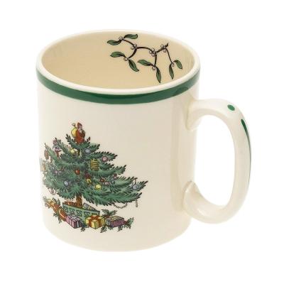 China 9 Ounce England Tree Disposable Christmas Style Disposable Cup New Years Gift Nordic Milk White Coffee Mug Home Drinkware for sale