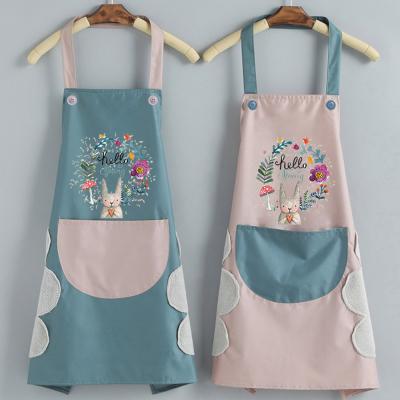 China Cartoon Aprons For Woman Housekeeping For Oil Proof Baking Accessories Waterproof Wipeable Kitchen Apron for sale