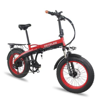 China 6061 aluminum alloy folding bike KF6 20x4.0 inch fat tire E-bike 1000W motor 18AH lithium battery electric bicycle for sale