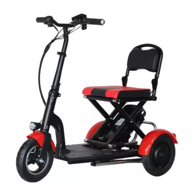 China Folding 3 wheel tricycle lithium battery unisex easy transport older electric folding scooter for sale