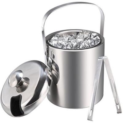 China Viable Wholesale Custom Printed Stainless Steel Insulated Double Wall Wine Ice Bucket With Lid for sale