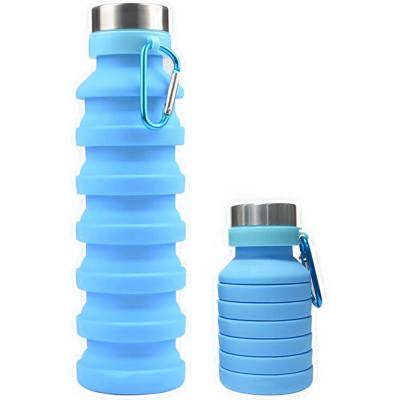 China Reuseable BPA Free Botella De Agua Collapsible Collapsible Sports Silicone Outdoor Sport Travel 550ml Water Bottle for sale