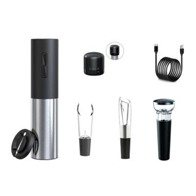 China 2022 Home Party Barware Bar Accessories New Smart Refillable Kit Air Pump Electric Wine Corkscrew Remover Wine Opener Set With Wine Aerator Pourer Accessories for sale