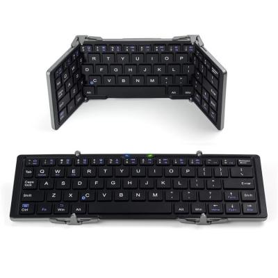 China 3 Channel BT Wireless Keyboard Case Hot Folding Tri Folding Portable Keyboard For iPhone iPad Tablet for sale