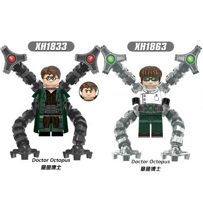 China DIY Building Brick XH1833 XH1863 Super Heroes Spider Captain Doctor Octopus Man Character Building Blocks Action Number No Solution for sale