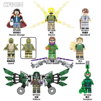 China DIY Building Brick KF6154 Spider Thug Action Green Sandman Vulture Lizard Lizard Character Superhero Building Block Figure Toy Christmas Gift for sale