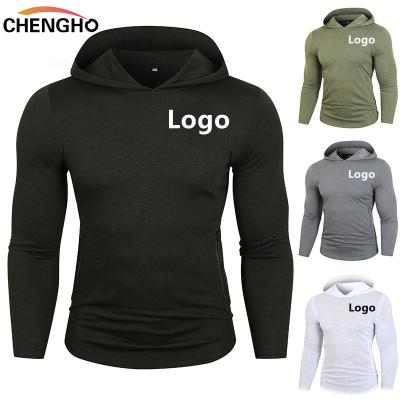 China 2022 Customized Anti-Wrinkle Spring Gym Cheap Wear Slim Fit White Stitches Solid Color Long Sleeve Plus Size Training Sweatshirt for sale