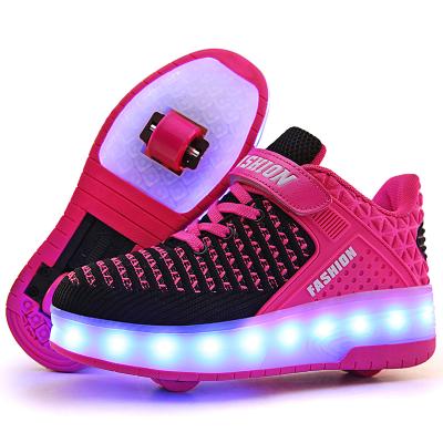 China Usb World Victory High Quality Hot-selling Children's LED Light Unisex Shoes With Wheels Roller Skate Shoes for sale