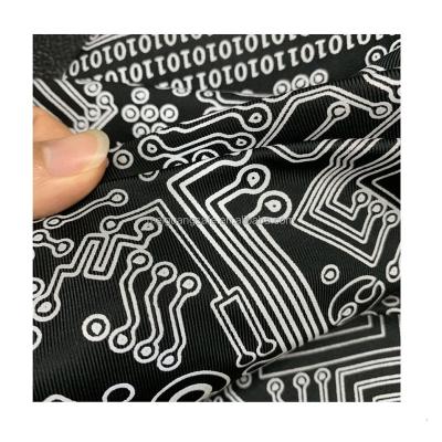 China Antistatic Circuit Printing Reflective Fabric / 90% Polyester 10% Spandex Knitting Printing Fabric for sale