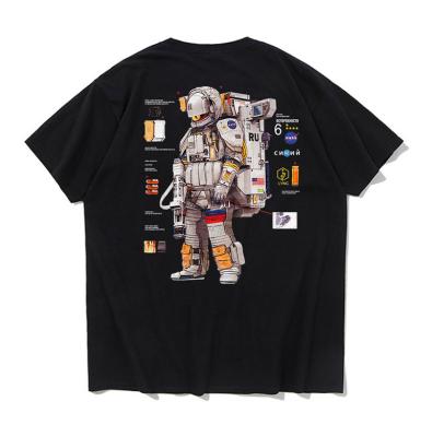 China 2021 New Arrival Wholesale Men's T-shirt NASA T-shirt O Neck Cotton Casual Short Anti-wrinkle for sale