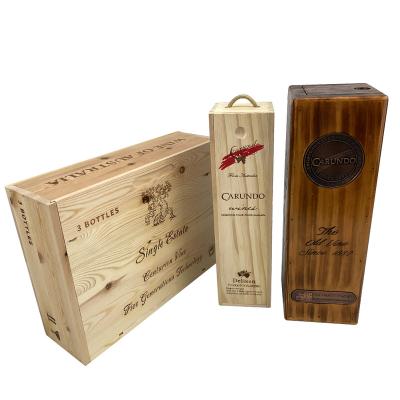 China Wholesale Recyclable Customize Wooden Wine Boxes Piano Lacquer Wine Box Perfume Gift Packaging Luxury Glass Wooden Box for sale