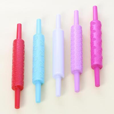 China Stocked cake decorating embossed pins textured non-stick designs and patterned dough roller for sale