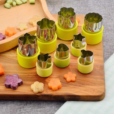 China Stocked 8Pcs Kids Shape Food Cookie Cutter Set For Fruit Vegetable Salad,Cartoon Animal/Flower/Star/Heart Shaped Cookie Stamps for sale