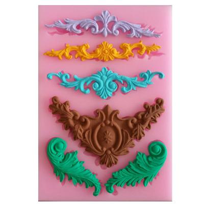 China Viable Baroque Style Trims Rolls Lace Fondant Silicone Mold for Sugarcraft, Cake Border Decoration, Cupcake Topper, Jewelry for sale