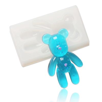 China Animal Jewelry Crystal Handmade Soap Molds Cupcake Topper Chocolate Baking Molds Viable Bear Silicone Resin Lovely for sale