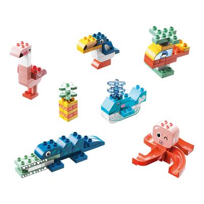 China Interesting Puzzle Board Game Die Die 7 In 1 Parent-child Interaction 113 Large Particle Animal Building Blocks Set for sale