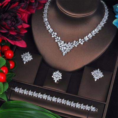 China Other elite customturquoise leaf set nigerian wedding diy non to tarnish zircon alibaba cz jewelry sets for sale