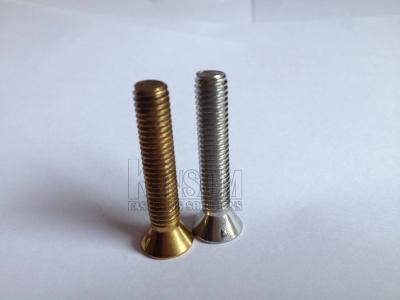 China Special countersunk head sus 316 screws with anchor point and yellow zinc plated for sale