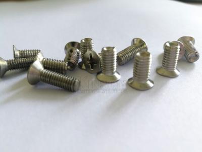 China Stainless steel screw M4*10 countersunk cross phillips head hexagonal machine thread for sale